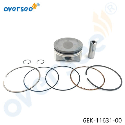6EK-11631 Piston Kit STD and 6EK-W1165 Connecting Rod Assy for Yamaha F115 115HP 4 Stroke Outboard Engine with Bearing Plate