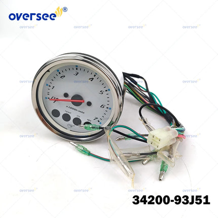 34200-93J51 White Multifunction Tachometer for Suzuki DF40 F60 DF140 DF200 40-250HP Outboard Engine 34200-93J11 34200-93J00