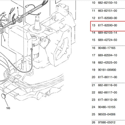 61T-82590 Wire Harness Assy For Yamaha Outboard Motor 2T 25HP 30HP C25 C30 Parsun Hidea HDX Seapro Hangkai
