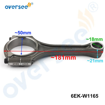 6EK-11631 Piston Kit STD and 6EK-W1165 Connecting Rod Assy for Yamaha F115 115HP 4 Stroke Outboard Engine with Bearing Plate