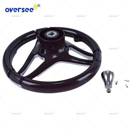 Marine Stainless Steel Steering Wheel for Boats, Yachts, Pontoon Boats Outboard Black