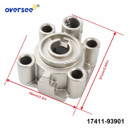 Stainless Steel 17411-93900 Water Pump Case for Suzuki DT15 DT9.9 15HP 9.9HP Outboard Engine 17411-93901