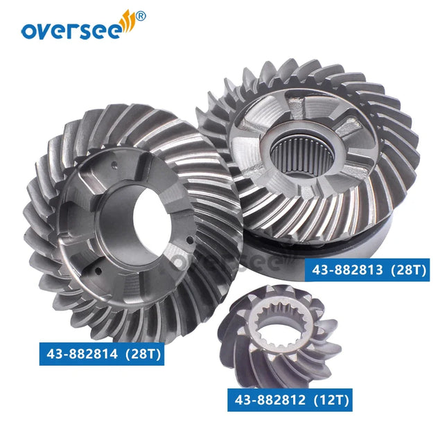 43-882812 /13 /14 Gear Set For Mercury 30-125 HP Outboard Motor Pinion 43-882812, Forward 43-882813, Reverse 43-882814T