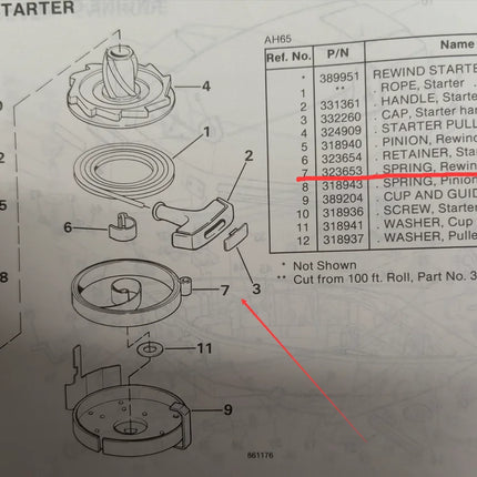 323653 Rewind Starter Spring For Johnson Evinrude 6-9.9-15HP Outboard Engine 338534