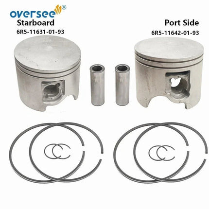 Crankshaft & Power Head Rebuild Kit STD For Yamaha P200HP P200TLR Outboard Bearing 6R5 Piston
