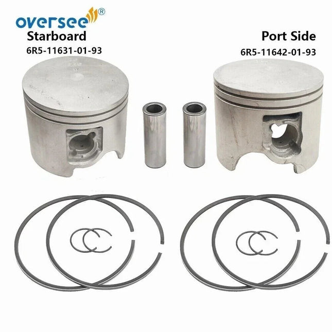 Crankshaft & Power Head Rebuild Kit STD For Yamaha P200HP P200TLR Outboard Bearing 6R5 Piston