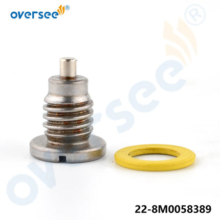 22-8M0058389 Drain Screw Magnetic Plug with Gasket for Mercury Mariner Gearbox 22-67892A06