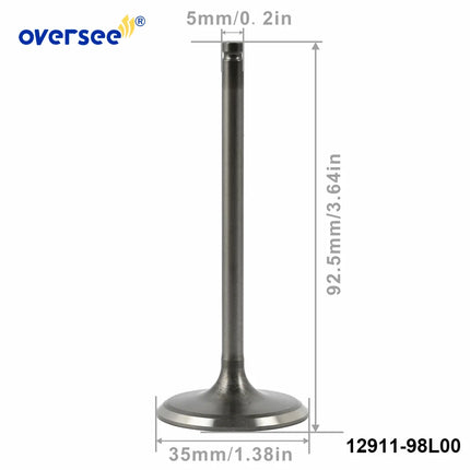 12911-98L00 Intake Valve for Suzuki 4 Stroke DF300-350 325HP Outboard Engine 12911-98L00-000
