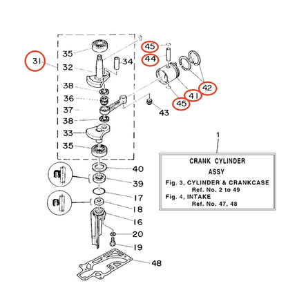 6E3-11400-00 Crankshaft with Piston Set For Yamaha 2 Stroke 5HP Outboard Engine