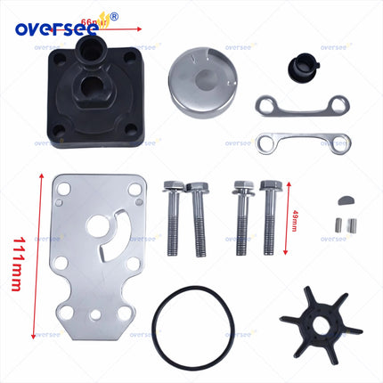 6AH-W0078-A2 Water Pump Impeller Repair Kit For Yamaha 4 Stroke 15HP 25HP F15C F20B F9.9H Outboard Engine