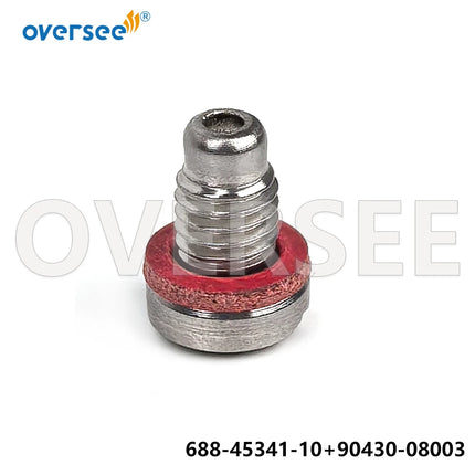 688-45341-10 Lower Unit Drain Plug with Gasket 90430-08003 for Yamaha Parsun F130-300HP Outboard 90340-08M02 F25-04000031
