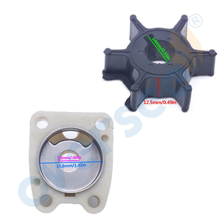6E0-W0078-00 Water Pump Impeller Repair Kit For Yamaha 2T 4HP 5HP Outboard Engine Powertec Seapro 6E0-W0078-A2 6E0-W0078