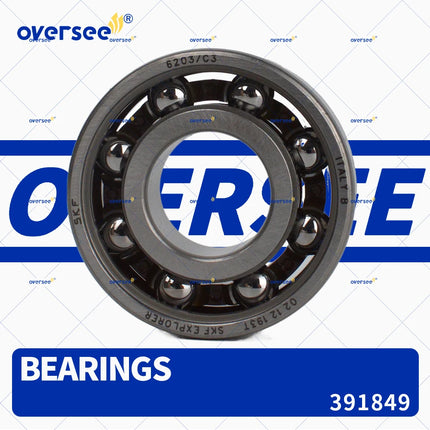 391849 Crankshaft Ball Bearing Lower for Evinrude Johnson 6203/C3 Made in Italy