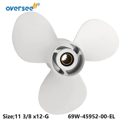 Boat Propeller 69W-45952-00-EL (Type G) 11 3/8" x 12" for Yamaha 25-60HP Outboard Motor Parts 69W-45952-00