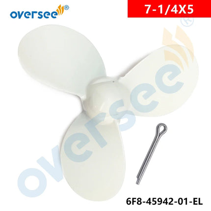 6F8-45942-01-EL 5pcs Aluminum Propeller Size 7-1/4X5 Replaces For Yamaha Parsun 2HP 2.5HP Outboard Motor 6F8-45942 7.25x5