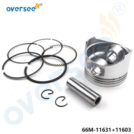 66M-11631 Piston Set STD with Rings for Yamaha 9.9HP 15HP 4-Stroke 66M Serial Outboard Engine 66M-11631-00-96