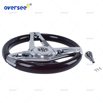 Marine Stainless Steel Steering Wheel for Boats, Yachts, Pontoon Boats Outboard Black