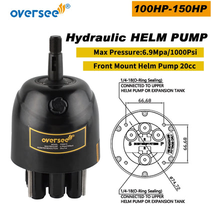 100-150HP Hydraulic Steering Cylinder Assy for Yamaha Mercury BayStar Teleflex Boat Steering Outboard Marine