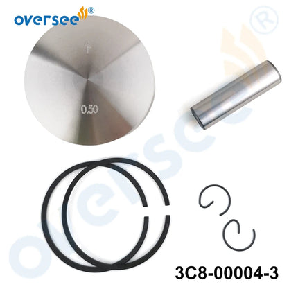 3C8-00004 Piston Kit Oversize +0.5MM for Tohatsu 40HP 50HP M40D M50D 3C8000043 for Mercury Mariner 3Cyl 779-96152 3C8-00004-3
