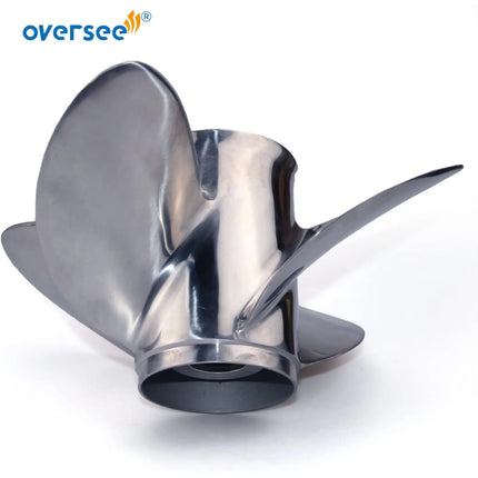 4 Blades Stainless Steel Boat Propeller for Mercury 13 Diameter x 19 Pitch 15 Spline Tooth 40-140 HP Outboard Engines Motor Prop