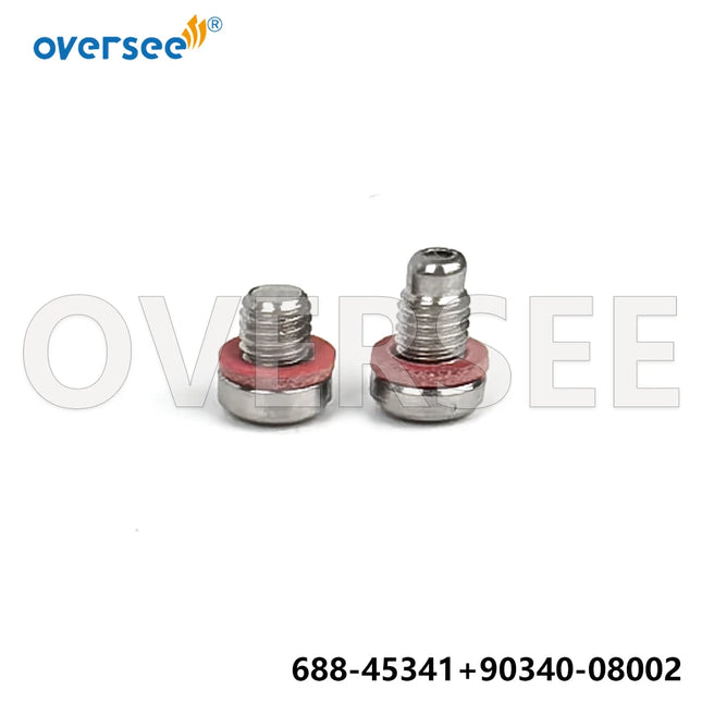 688-45341-10 & 90340-08002 Drain Plug with Gasket 90430-08003 for Yamaha Parsun F130-300HP Outboard F25-04000031 F4-03000023
