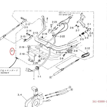 Remote Control Fitting Kit 3A1-83880-1 For Tohatsu 25HP 30HP Outboard Motor 3A1-83880; Also for Mercury Mariner 853800A02