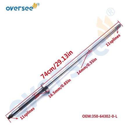 Long Driver Shaft 350-64302-0 For Tohatsu Outboard Engine  9.9HP 15HP 18 HP NS15B2 NS9.9D 2 Stroke 350-64302