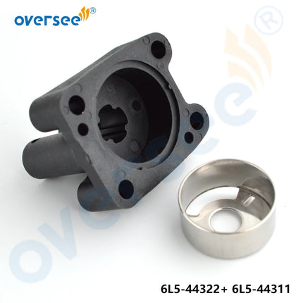 6L5-44322 Cartridge Insert + 6L5-44311 Water Pump Housing for Yamaha 3HP Outboard Engine