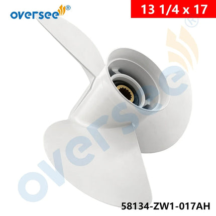 58134-ZW1-017AH Pitch Aluminum Propeller For Honda 75-130HP Outboard Motor 13 1/4X17