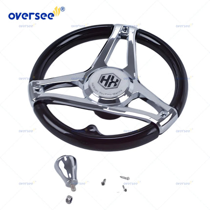 Marine Stainless Steel Steering Wheel for Boats, Yachts, Pontoon Boats Outboard Black