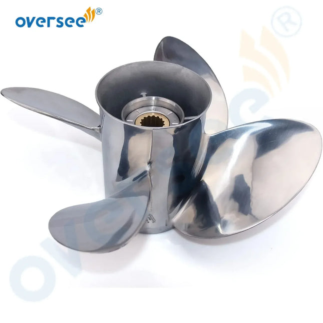 13x19/15 4 Blades Stainless Steel Boat Propeller for Mercury 40-140 HP Outboard Engines Motor Prop
