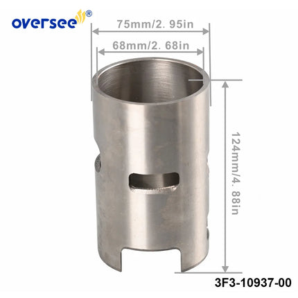 3F3-10937-00 Cylinder Liner Sleeve for Tohatsu T25 T70 Outboard Engine 3F3-10937 Also for Mercury 22HP 20HP