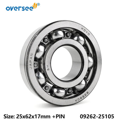 09262-25105 Crankshaft Ball Bearing For Suzuki DT25 DT30 Outboard Engine Size 25X62X17mm