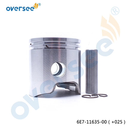 6E7-11635-00-00 Piston Set 56mm + 0.25mm Case For Yamaha 9.9HP 15HP Outboard Engine Boat Motor