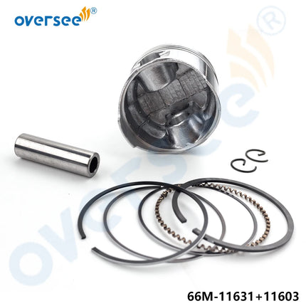 66M-11631 Piston Set STD with Rings for Yamaha 9.9HP 15HP 4-Stroke 66M Serial Outboard Engine 66M-11631-00-96