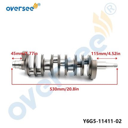 6G5-11411 Crankshaft Assy For YAMAHA 2 Stroke Outboard Motor 150 HP 200HP V6 90HP 6G5-11411-01