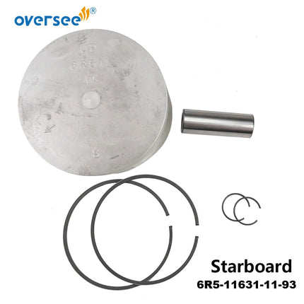 6R5-11631-11-93 + 6R5-11642-11-93 Piston Kit STD For Yamaha 2-Stroke 115HP 130HP Outboard Engine (90mm)