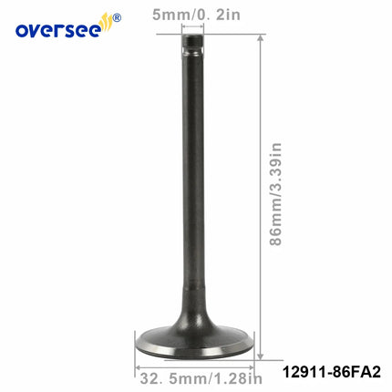 12911-86FA2 Intake Valve for Suzuki DF100 DF115 DF140 4 Stroke Outboard Engine 12911-86FA2-000