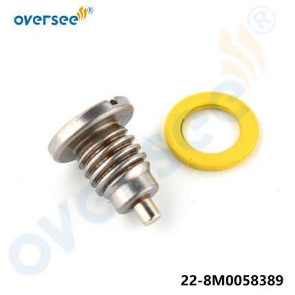 22-8M0058389 Drain Screw Magnetic Plug with Gasket for Mercury Mariner Gearbox 22-67892A06