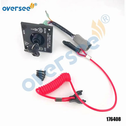 Oversee 176408 Single Engine Ignition Starter Cut Off Key Switch Kit For Johnson W/CO SW