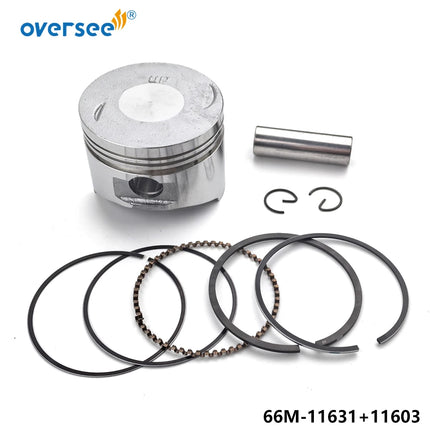 66M-11631 Piston Set STD with Rings for Yamaha 9.9HP 15HP 4-Stroke 66M Serial Outboard Engine 66M-11631-00-96
