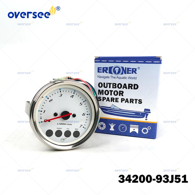 34200-93J51 White Multifunction Tachometer for Suzuki DF40 F60 DF140 DF200 40-250HP Outboard Engine 34200-93J11 34200-93J00