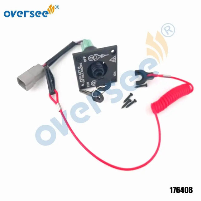 Oversee 176408 Single Engine Ignition Starter Cut Off Key Switch Kit For Johnson W/CO SW