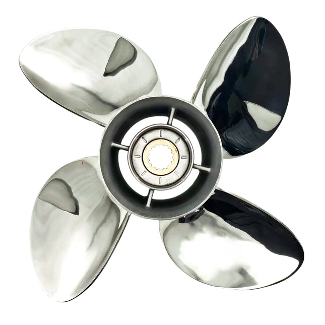 4 Blades Stainless Steel Boat Propeller for Yamaha 50 70 75 80 90 100 F115 125 130 Outboard Engine Prop 13 1/4 x15