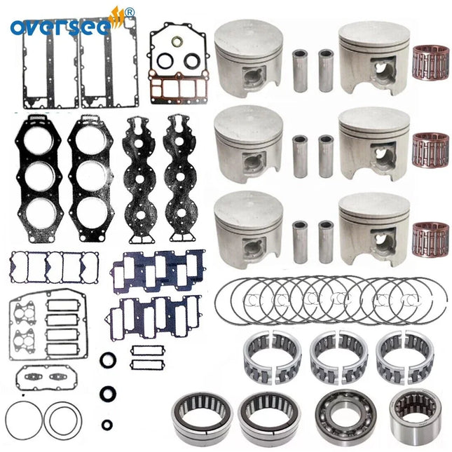 Crankshaft & Power Head Rebuild Kit STD For Yamaha P200HP P200TLR Outboard Bearing 6R5 Piston