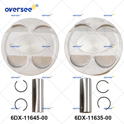 6DX-11635-00 & 6DX-11645-00 Piston Set +0.25mm for Yamaha Waverunner F250 Outboard Engine