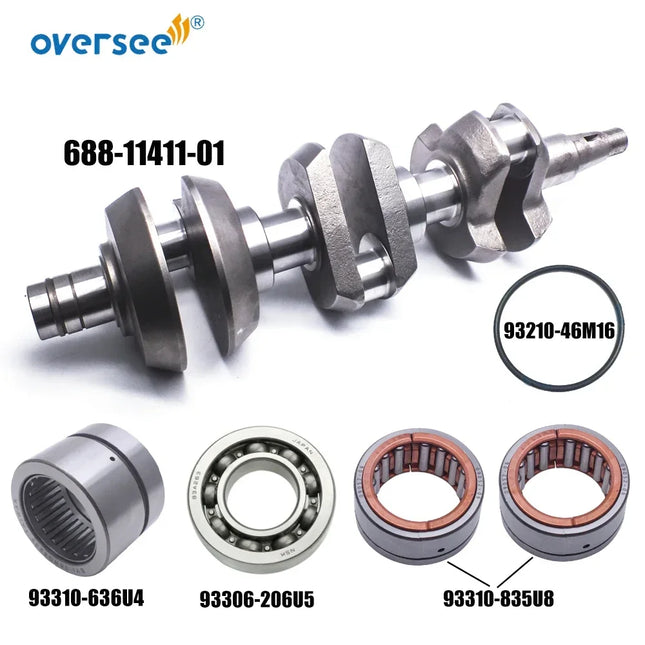 688-11411 Crankshaft Assy with Bearings For Yamaha Enduro 3V 2T 75 85 90HP Outboard Engine 688-11411-01