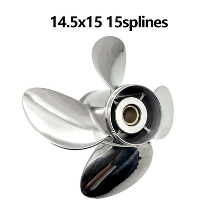 14.5x15 4 Blades Stainless Steel Boat Propeller for Mercury 135-300HP Outboard Engine Prop 14 1/2 x15