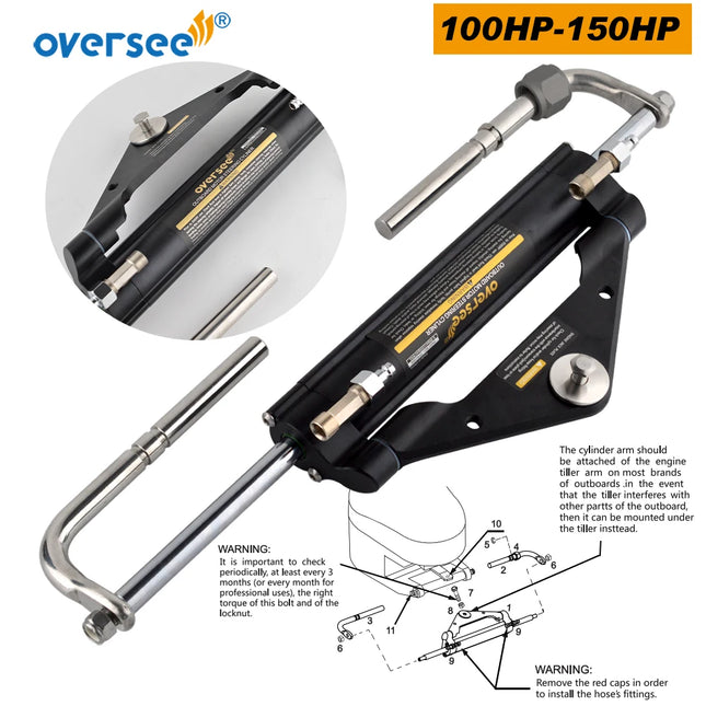 100-150HP Hydraulic Steering Cylinder Assy for Yamaha Mercury BayStar Teleflex Boat Steering Outboard Marine