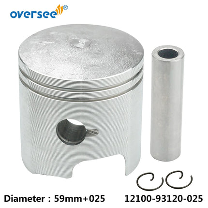 12100-93120-025 Piston Set +025 For Suzuki  2T 9.9HP 15HP DT15 Outboard Motor 12100-93140-025 Oversize 025